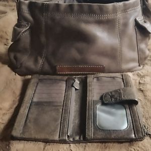 Genuine leather Fossil bag & wallet set